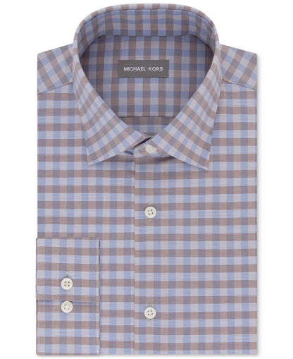 Michael Kors Men's Regular Fit Air Soft Stretch Check Dress Shirt