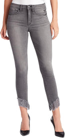 William Rast Stretch Perfect Skinny Jean Ankle Gray Frayed Women's -32