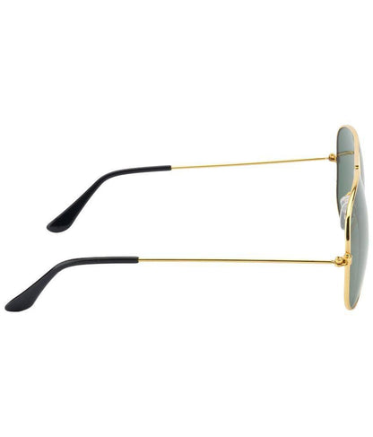 Unisex Pilot Sunglasses Aviator UV400 Mirrored Green Lens Metal Frame