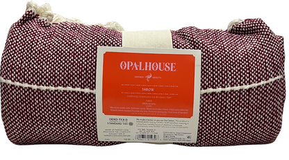 Opal House Woven Acrylic Stripe Throw Blanket With Fringe Tassels