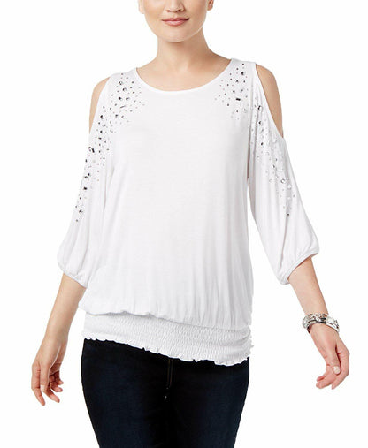 INC International Concepts Jewel-Studded Cold-Shoulder Top Tunic