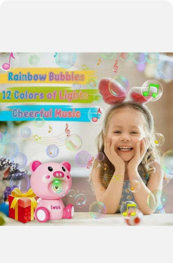 Bubbles Love Pig Blowing Machine for Kids Outdoor and Party Play